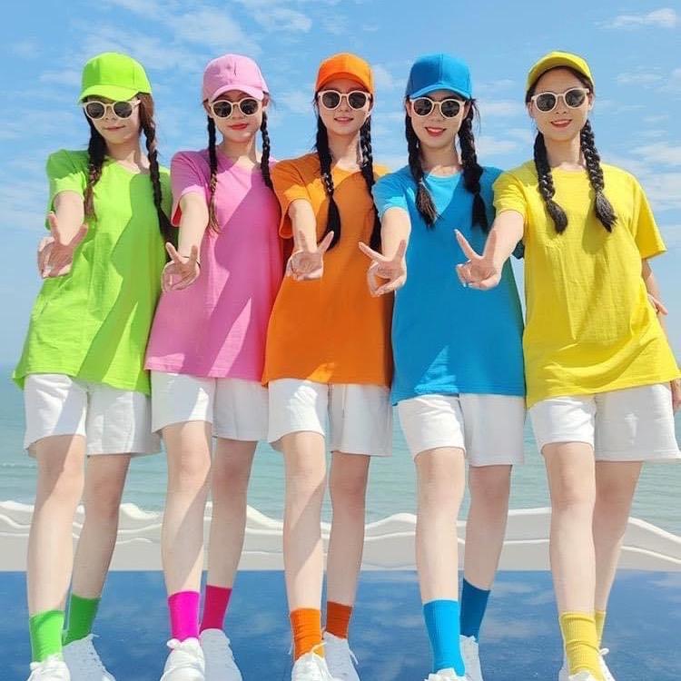 (A20- 29 Màu) Áo Thun Thái Nữ Trơn Basic Form Vừa, Rộng 40-75kg, Đủ Màu, Cotton Lạnh Mịn Mát Top Women