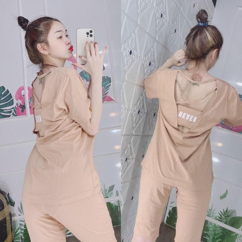 02 .Đồ bộ quần Ngố phối  dây Thun Cotton Nữ Áo Women Top 1