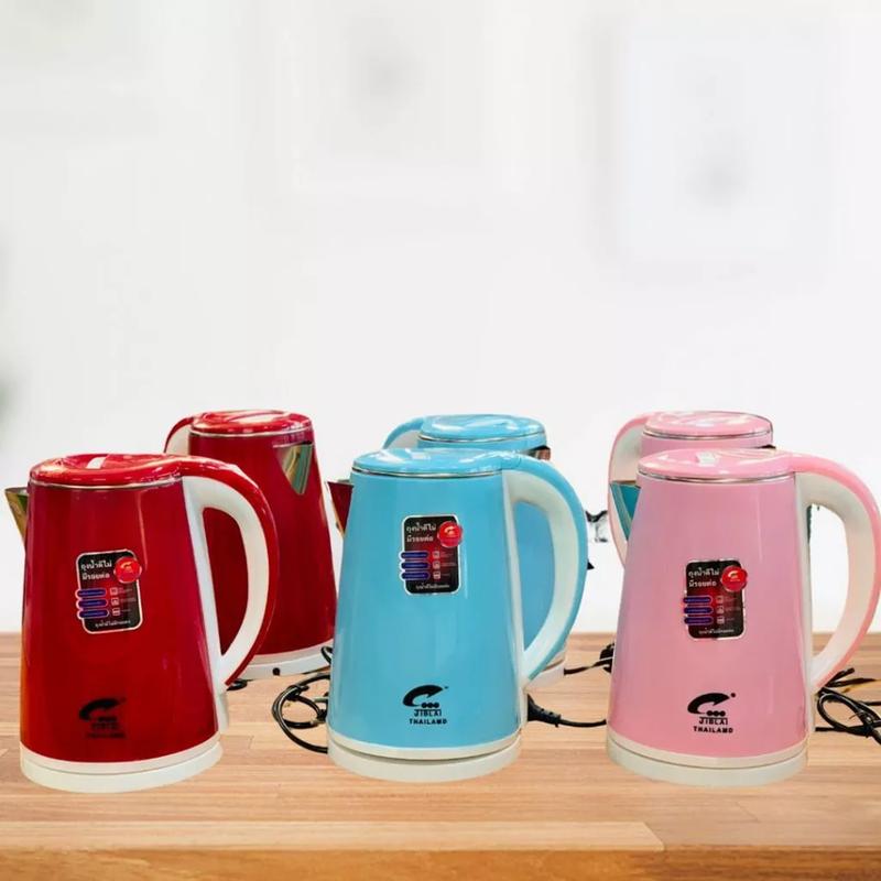 Ấm Siêu Tốc 2 Lớp JIPLAI Thái Lan 2.5L Bình Đun Siêu Tốc Inox Công Suất 1500W Sôi Nhanh An Toàn Tiện Dụng