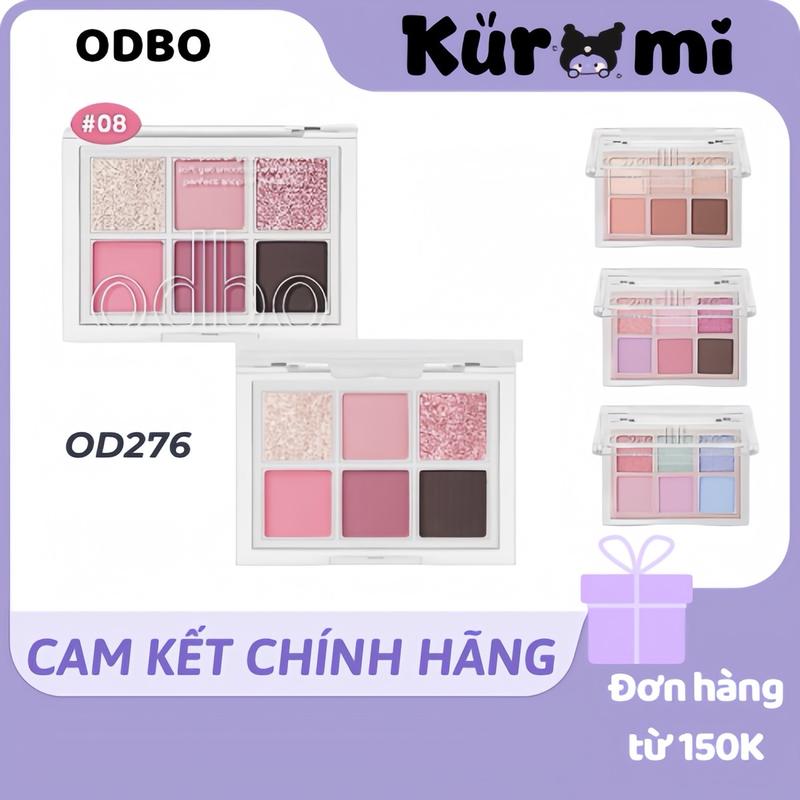 [ODBO] Bảng phấn mắt và má hồng ODBO 6 ô Màu Nhũ Lì Eye Blush CRUSH Signature  Eyeshadow Palette Thái Lan OD276 Trang Điểm Women Mỹ Phẩm Cosmetic