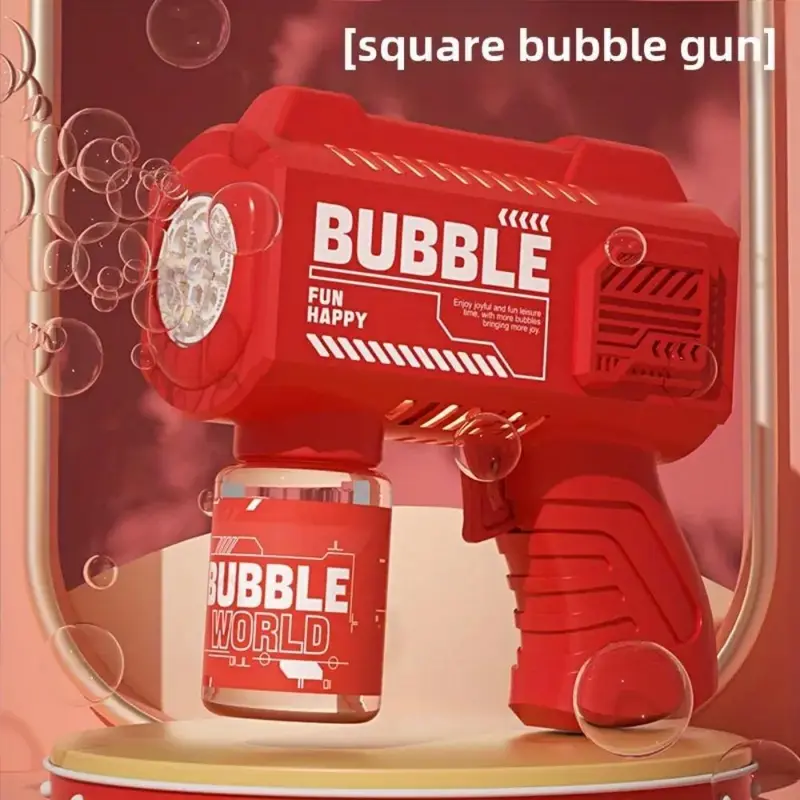 Electric Bubble Machine, Portable Automatic Bubble Gun, Outdoor Party Toy, Ideal Gift for Beach & Ocean Toy, Bubble Spinner Wand, Colorful, Artificial 4