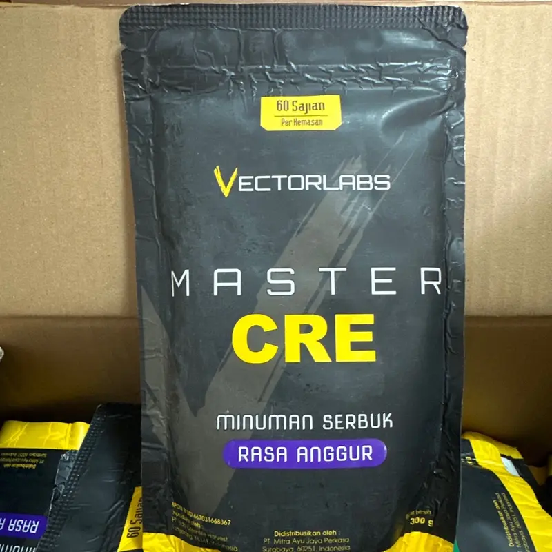 Vectorlabs master cre 300 gram rasa anggur creatine suplemen otot gym 0