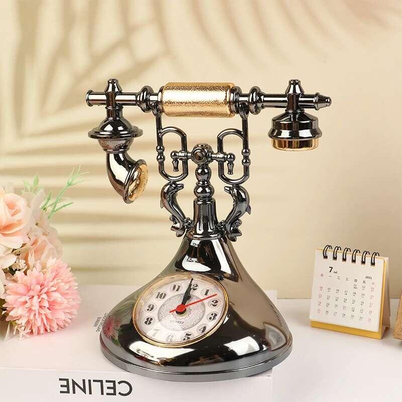 Product Introduction of Small Alarm Clock European Retro Pendulum Creative Timekeeper Desop Ornament For Home Room Bedside Decoration 13