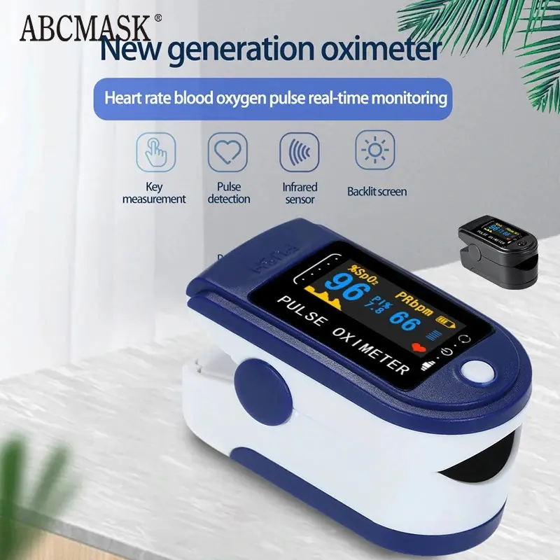 Termurah ABCMASK Alat Pengukur Detak Jantung Kadar Oksigen Oximeter - LK88 - White/Blue 0