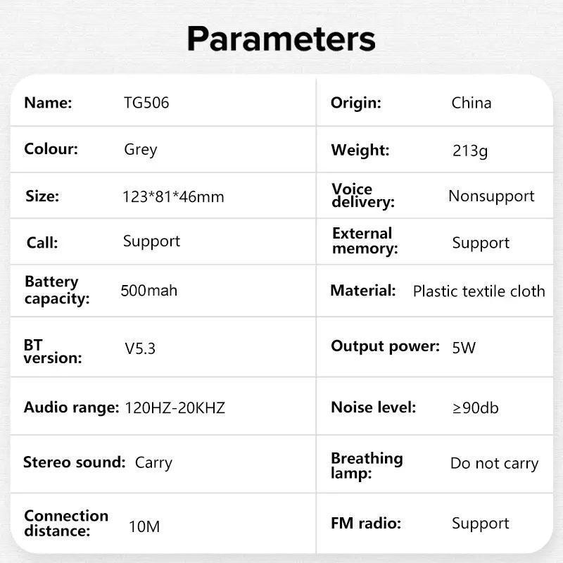 Product Introduction of T&G Portable Wireless Speaker, Rechargeable Stereo Speaker, Hands-free Call Music Speaker, Suitable for Connect to Mobile Phone/Tablet/TV 7