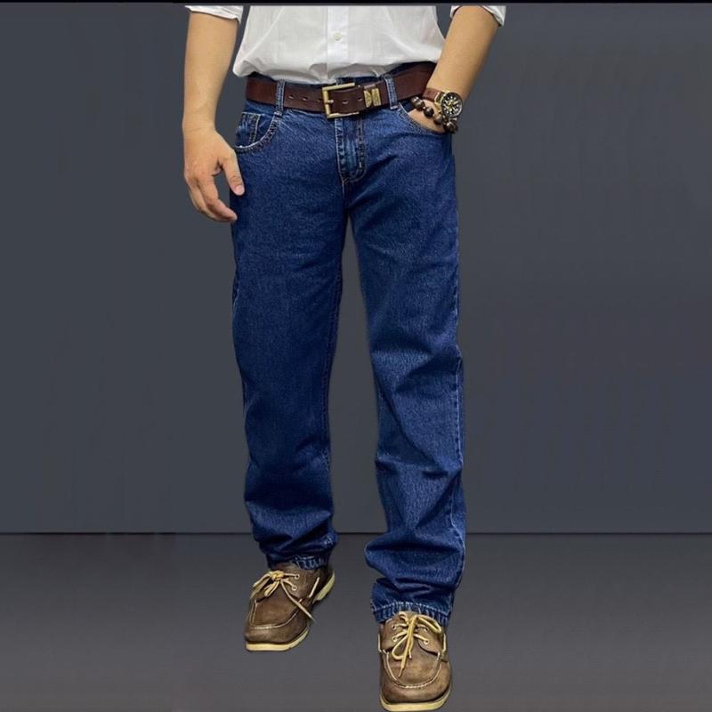 Quần Jean Nam Dài Quần Bò Rin Nam Chất Bò Cotton Trung Niên Cho Bố Form Suông 3 Màu Menswear Pants