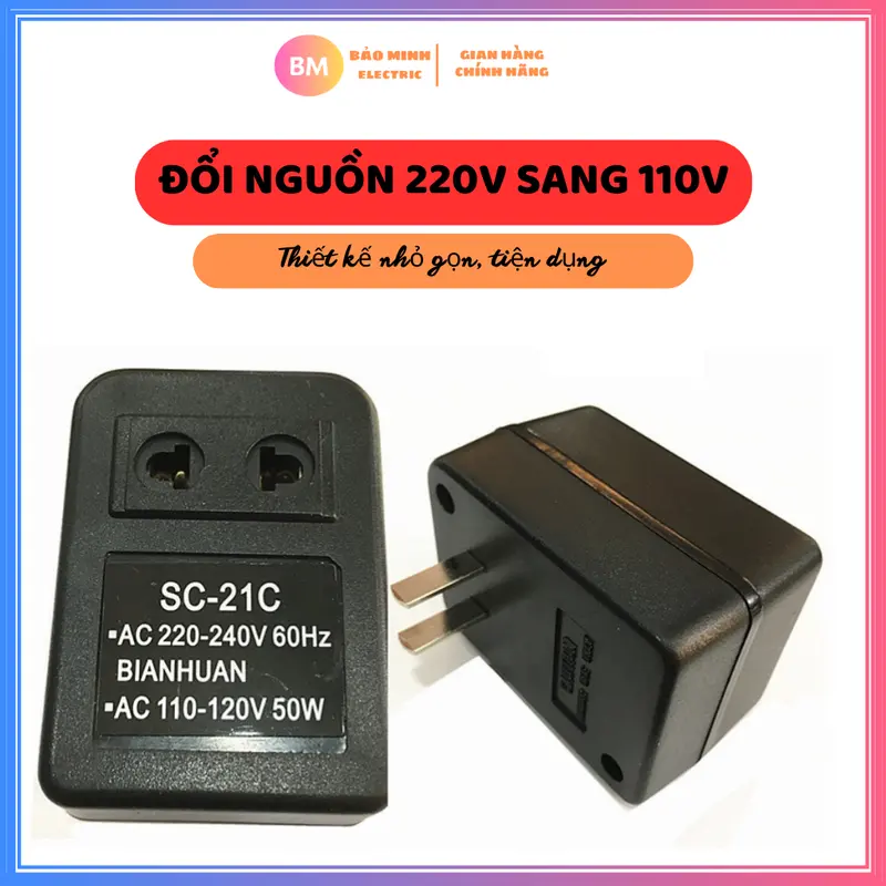Cục đổi nguồn điện 110v | Đổi nguồn 220v sang 110v | Bộ đổi nguồn 220v sang 110v 50W 5