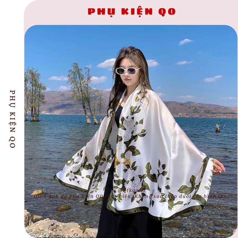 Khăn Choàng cổ Lụa 4 Mùa Bản To Áo Choàng Bikini Quàng Cổ Choàng Vai Phong Cách Vintage K47 PKSXK1