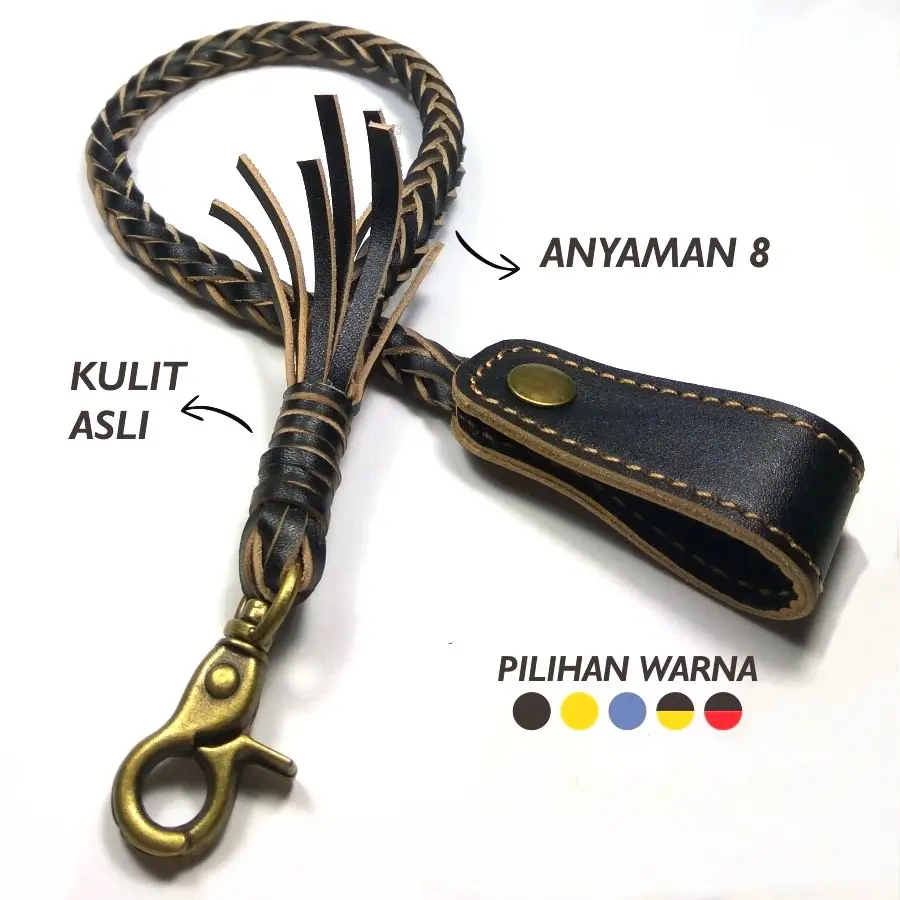 tali dompet anyaman kulit | wallet chain kulit asli | rantai dompet 03