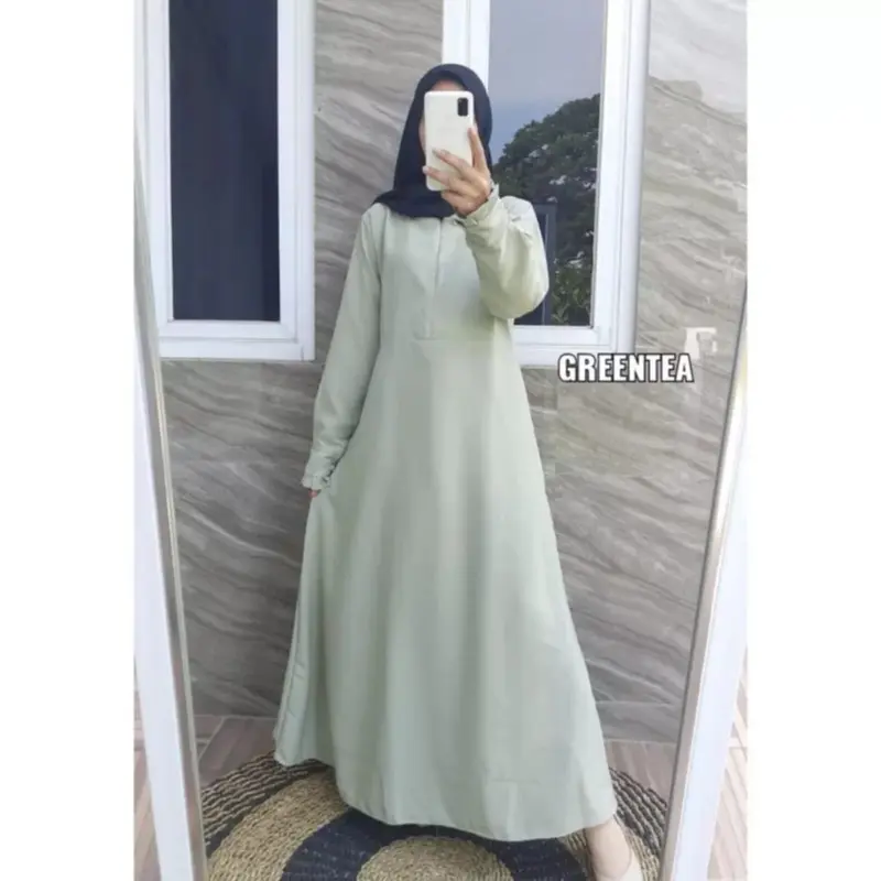 Gamis Basic Polos/ Dress Wolfis Basic Syar'i Mewah 4
