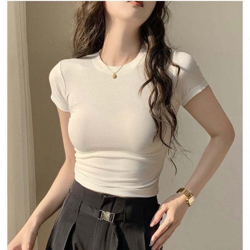 Áo cropttop tay ngắn body siêu quyến rũ ( nhiều màu thun gân) 7