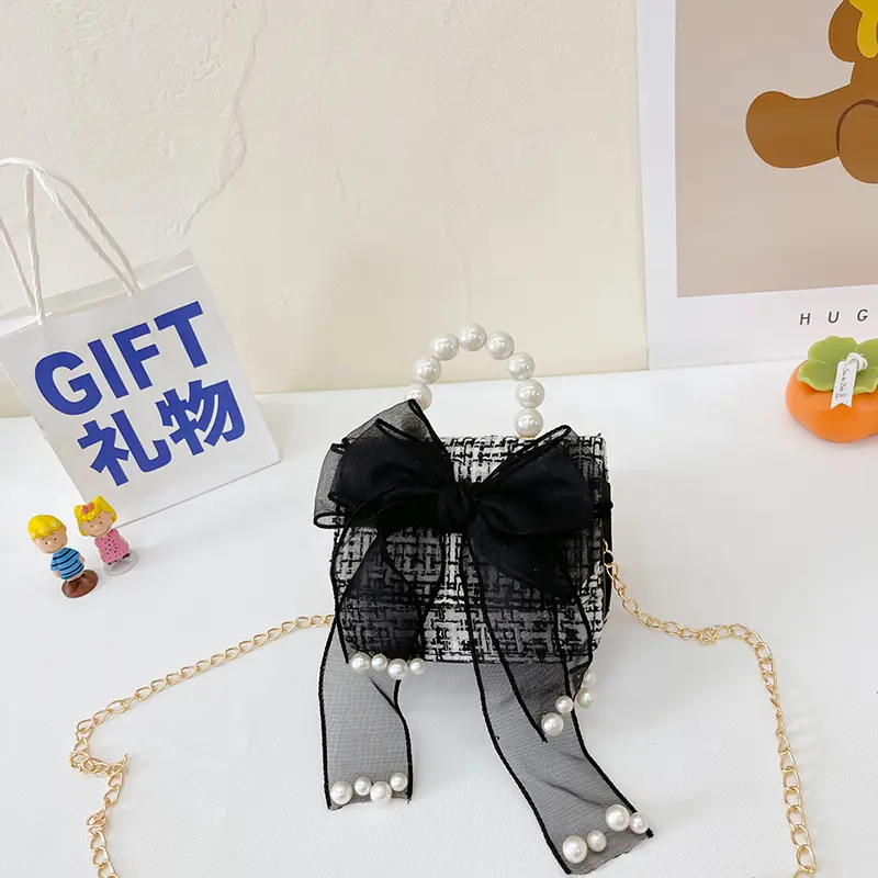 [Nhiều màu] Túi nơ voan quai ngọc sang chảnh dự tiệc dễ thương Ví đựng đồ mini cho bé gái sang chảnh 4