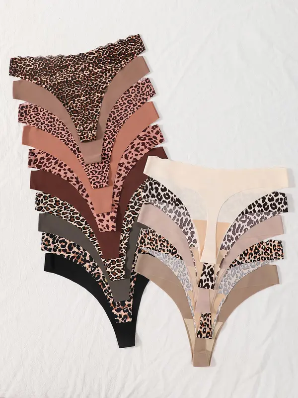 Women's Leopard Print Thong, Soft Comfy Breathable Panty for Daily Wear, Women's Underwear for All Seasons, Womenswear 2