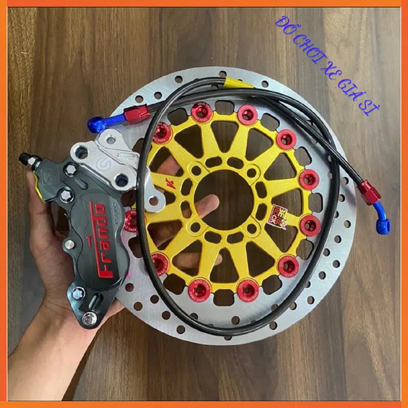 [ Full Combo Ex150/155 ] Heo dầu 4Pis Frando + Pát CNC + Dây Dầu + Đĩa KingDrag V2 size 267mm >>> Lắp Chuẩn, Đẹp