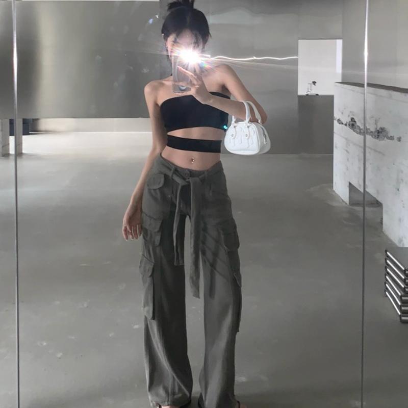 Women Halter Sleeveless Tops Slim Fit Summer Casual Solid Color Backless Crop Tube Tops Streetwear 5