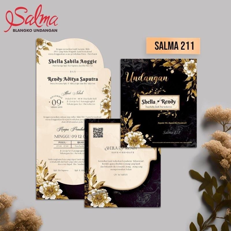 Undangan Pernikahan SALMA 211 Elegan Modern Paket Lengkap 100 PCS Gratis Label & Plastik - JanjiKita | Default