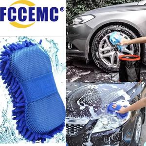 Esponja azul para lavado de autos, almohadilla para cepillo de auto sin rayar, accesorios de toallas para limpieza y lavado de autos, diseño de guante
