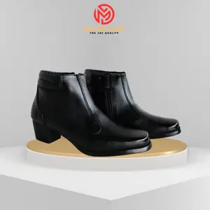MANDIENS Sepatu pdh wanita Pdlsus B Hak Setengah (3-5 cm) Boots Hitam Karet Shoes