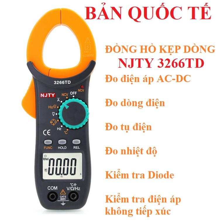 Ampe kìm Đồng hồ kẹp dòng vạn năng NJTY 3266TD đo tụ tần số nhiệt độ điện trở điện áp