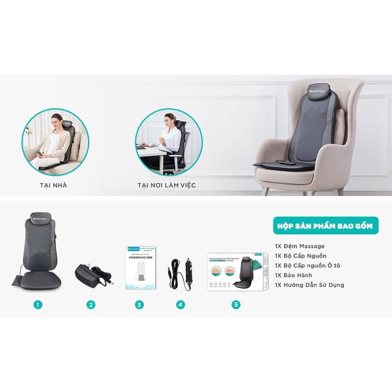 Đệm, Ghế Massage KINGTECH KC-500S - Mát Xa Lưng 3D Chuyên Sâu, Kết Hợp Tính Năng Nhiệt Hồng Ngoại - Chính Hãng 8