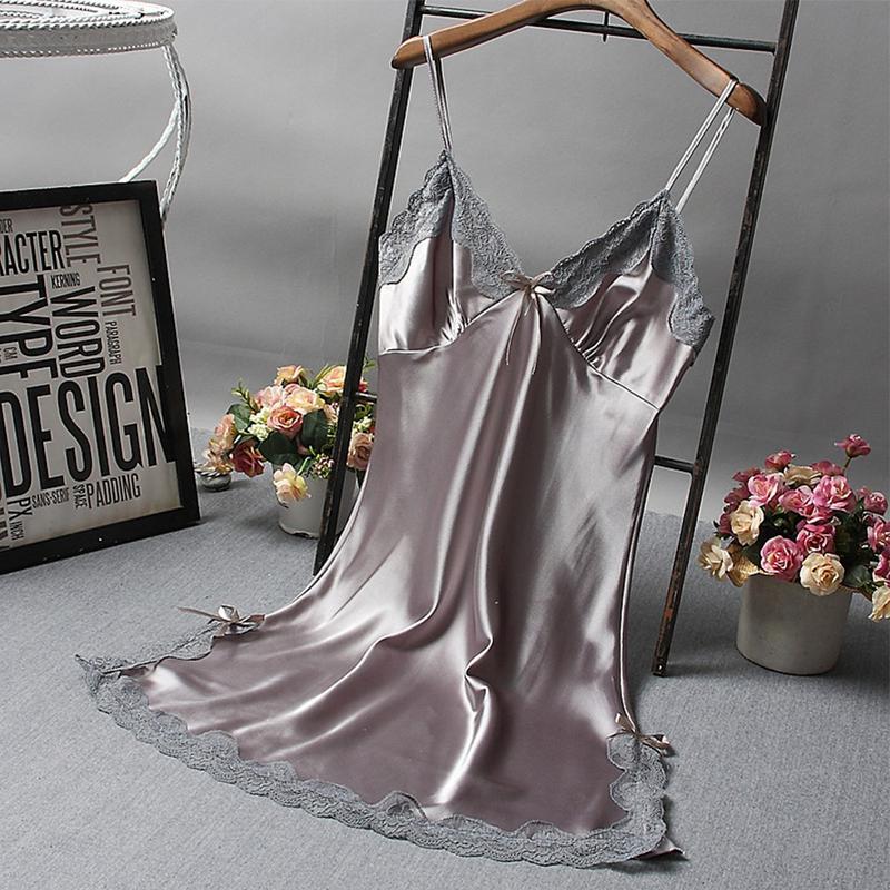 Váy Ngủ Satin Mềm Mại Gợi Cảm, Dành Cho Phụ Nữ, Đồ Lót Ren, Đồ Ngủ, Áo Choàng Váy Quấn Nữ, [WMTK] 4