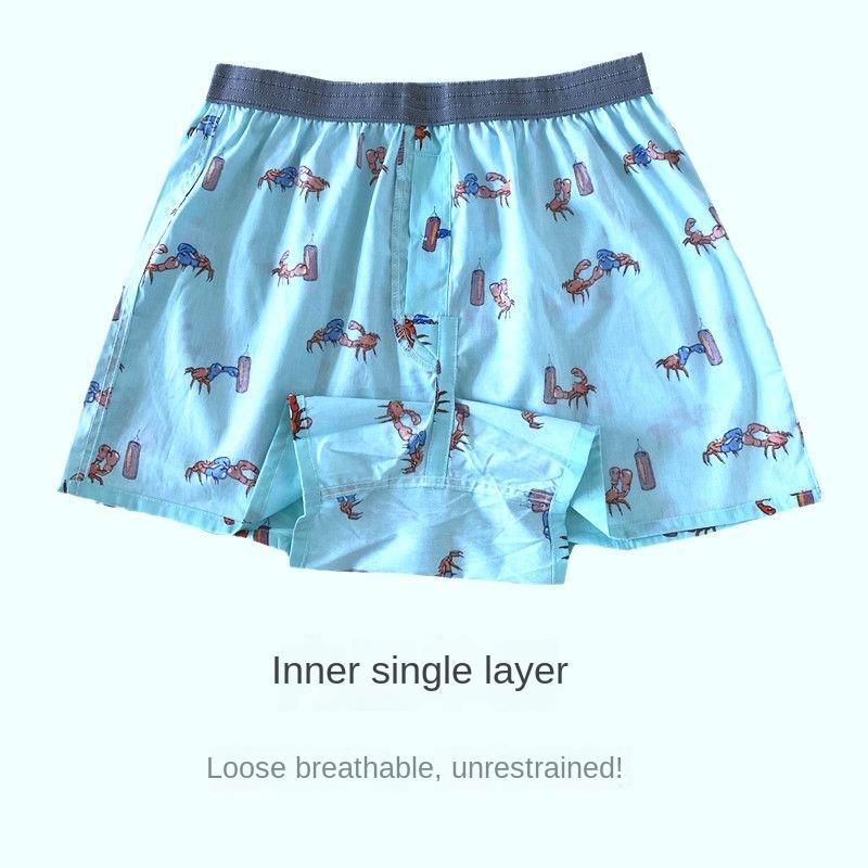 Cotton Cartoon Aro Pants Men's Cotton Loose Large Underwear Twin Smoke Pass Short Sleep Pants Home Shorts One Piece 6