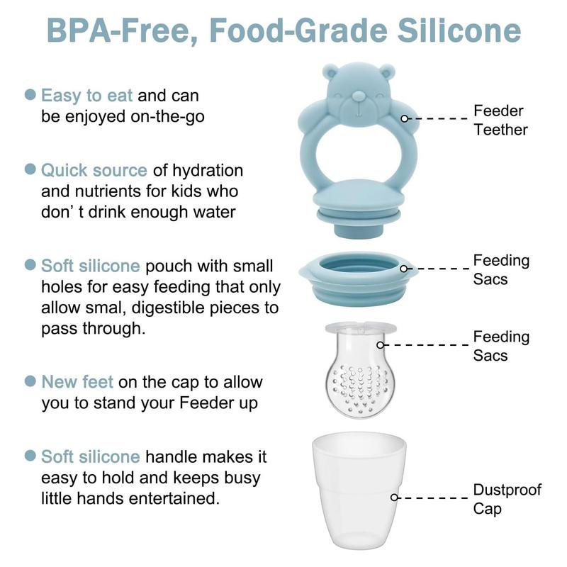 Product Introduction of Cartoon Bear Design Baby Food Pacifier with Ice Cube Tray, 2 Counts/set Baby Fruit and Vegetable Feeder & Ice Mold, Baby Fruit Feeder, Baby Teether Pacifier, Baby Essentials, Baby Stuff, Baby Essentials, Baby Items, 99p UK Tiktok Shop 11