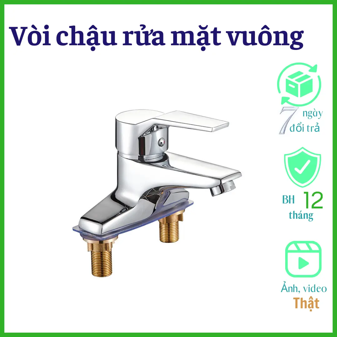 Vòi chậu rửa mặt, vòi lavabo nóng lạnh,vòi chậu rửa mặt tay vuông