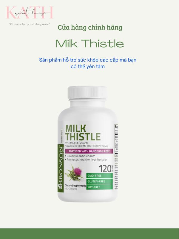 [Kath] Viên uống Milk Thistle Bron.son hổ trợ sức khỏe [120 viên] chính hãng