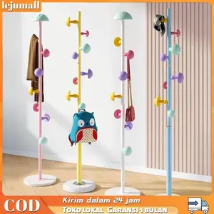 Lejumall Gantungan baju / Hanger Mantel Besi Sederhana / Rak Pakaian Vertikal Berdiri Di Lantai / Rak Pakaian Kamar Tidur Ruang hanger baju gantungan berdiri aesthetic