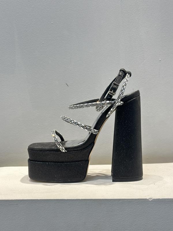 AL92 - Sadal Mũi Vuông 2 Đế 4 Dây Đá Gót Trụ Cao 15 Cm Alex Sara Nữ