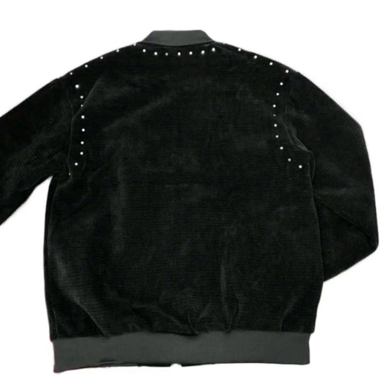 Áo Bomber G_G Chất Nhung cao cấp chữ da thêu nổi đính đá quanh áo--003 2