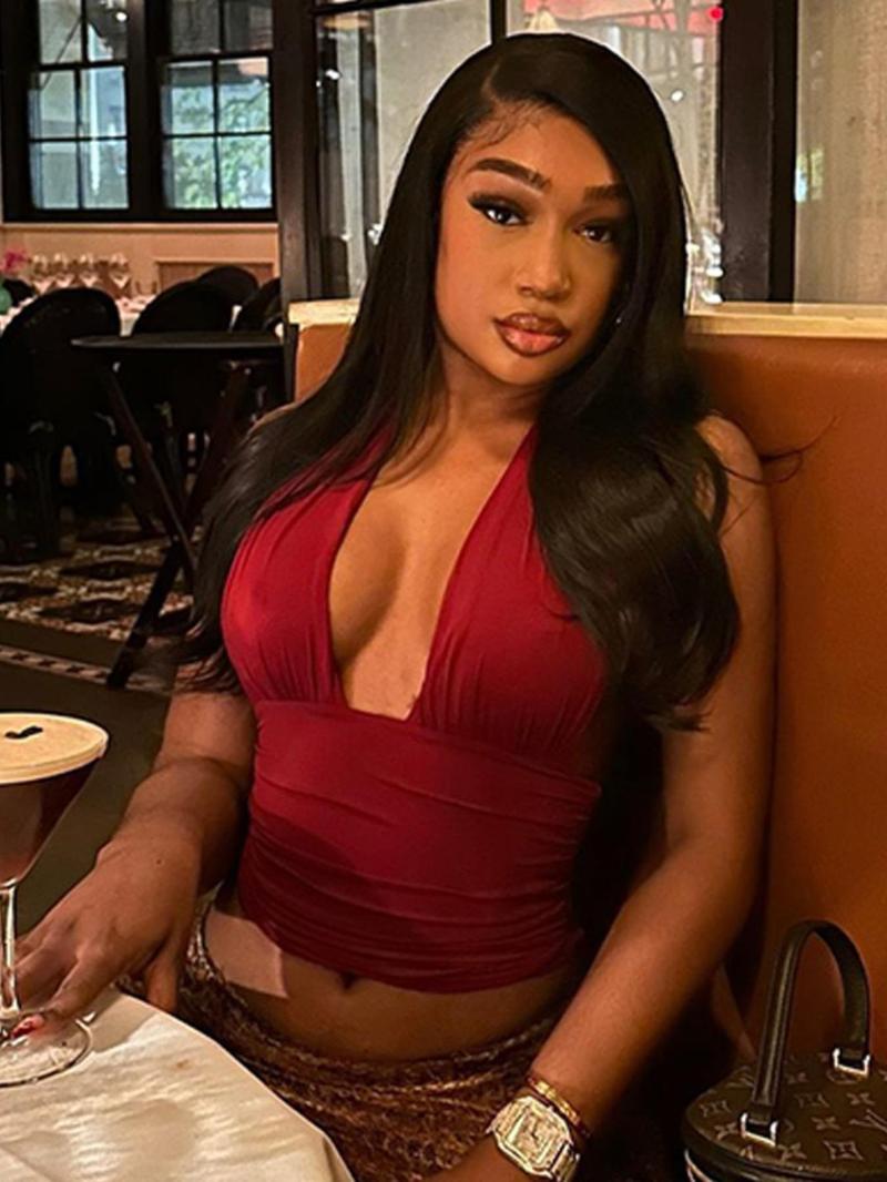 Product Introduction of Women's Solid Backless Halter Neck Top, Fashion Casual Tie Back Sleeveless Plunge Neck Top for Daily Outdoor Wear, Ladies Clothes for All Seasons, Camisole 8