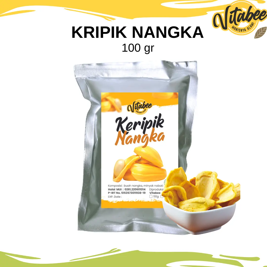 Vitabee Keripik Kripik Buah Nangka 100 gram Khas Kota Malang - Garansi Renyah BISA COD Food Snack Cemilan