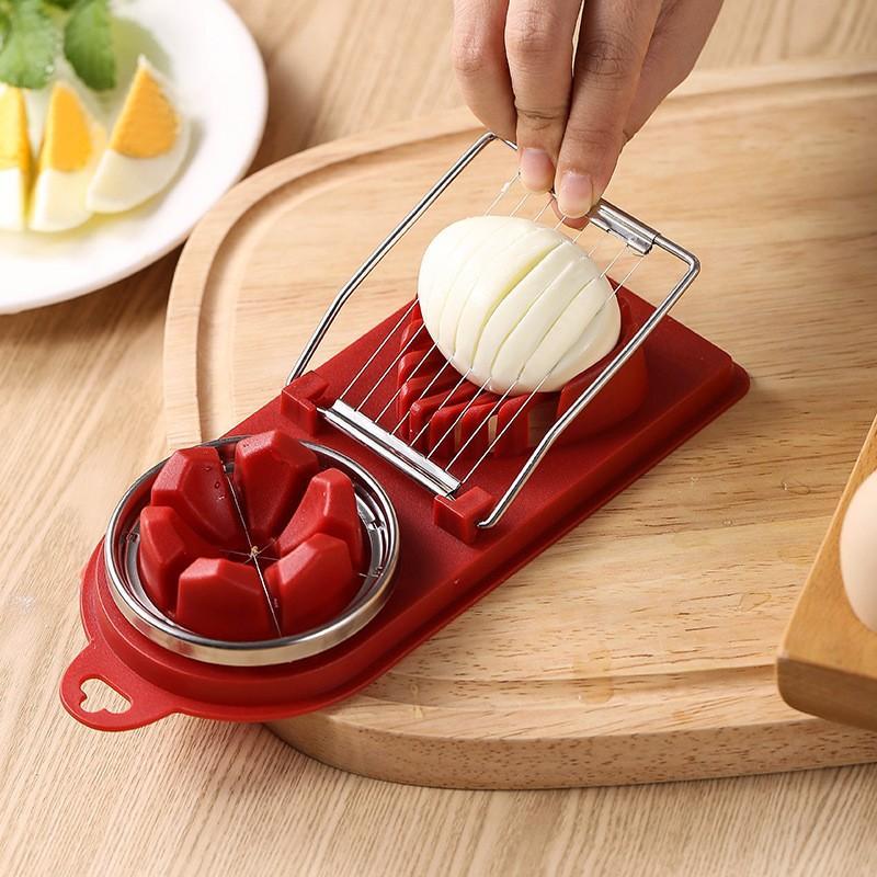 Stainless Steel Egg Slicer, 1 Count 2 in 1 Egg Cutter, Double Ended Stainless Steel Food Slicer, Kitchen Gadget for Home Use, Kitchen Accessories, Dorm Essentials 7