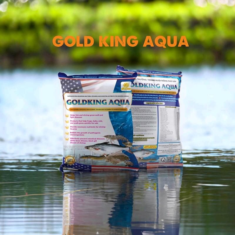 Combo 2 gói GOLDKING AQUA 100g ( dùng thử) siêu tăng trưởng trong nuôi trồng thủy sản (dùng cho cá, tôm, baba, cá chạch, ếch, lươn, cá sấu, ốc 3