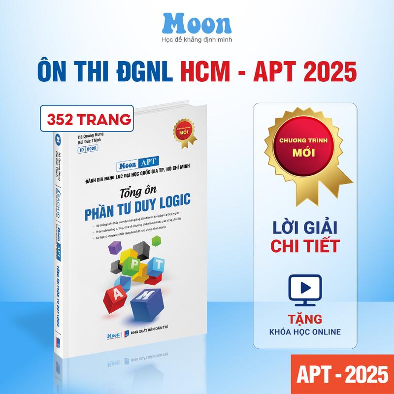 Tổng ôn phần tư duy logic bản cũ Sách ĐGNL hcm 2025 ôn thi đánh giá năng lực HCM cho 2k8 Moonbook