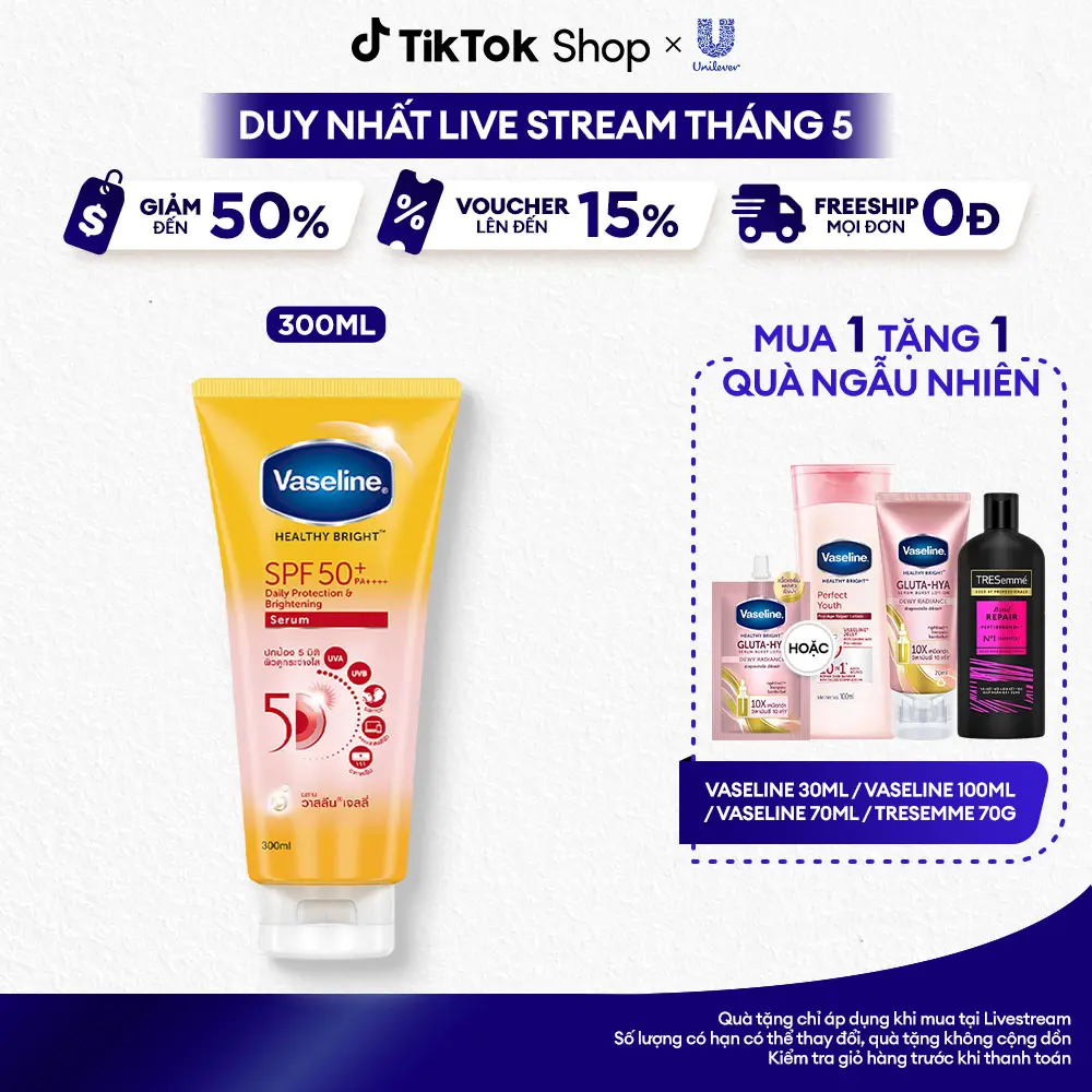 Serum Dưỡng Da Body Chống Nắng Vaseline Với SPF50+PA++++ Giúp Bảo Vệ Da Nữ 300ml [1]