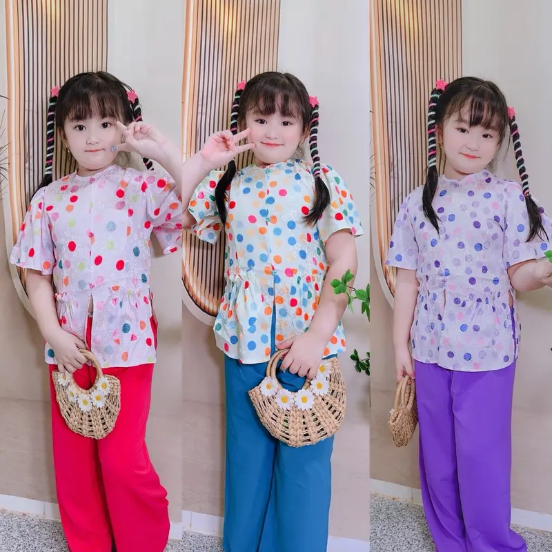 Bộ bà bé gái, bà bà gấm 12-38kg, set bộ bé gái, đồ bộ bé gái 0