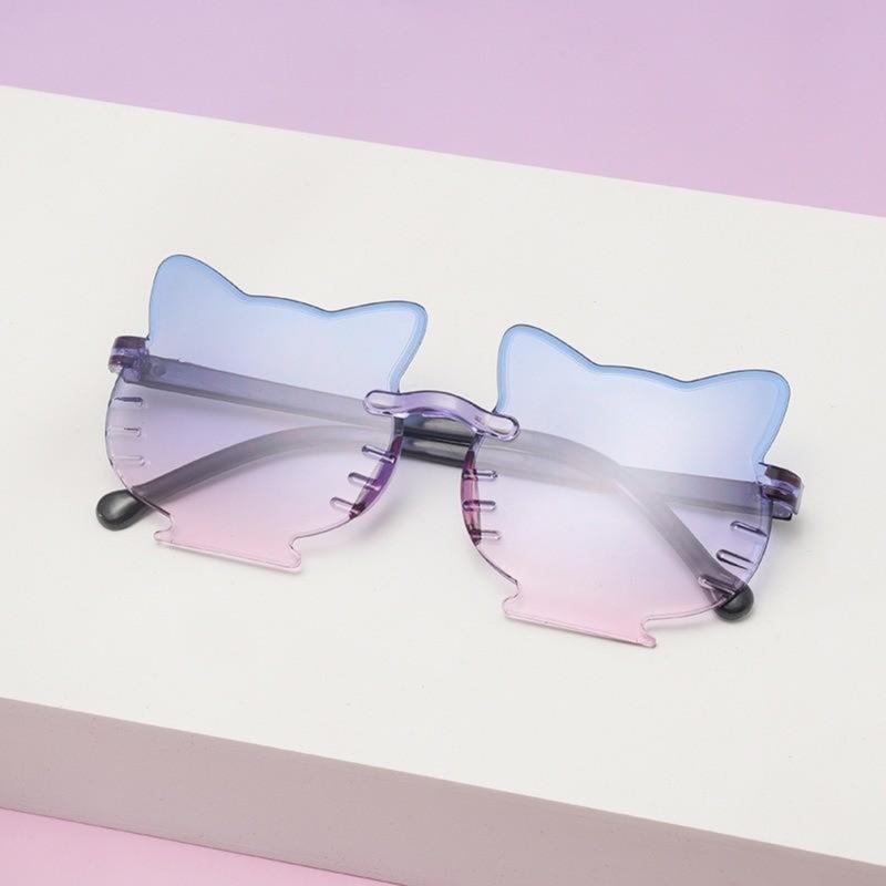 Kính Râm Trẻ Em, Thiết Kế Mèo Gradient Hoạt Hình, Kính Mắt Thời Trang, Gọng Nhẹ, Bảo Vệ UV400, Phong Cách Mèo Dễ Thương, Thích Hợp Cho Trẻ Em 2