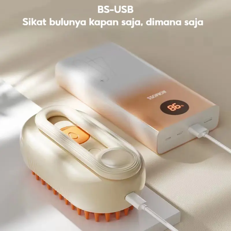 Pet Sisir Uap 3 In 1 Sisir Uap  Pet Grooming Brush Spray  Silikon Anjing Sisir Mandi Pijat Hewan 6