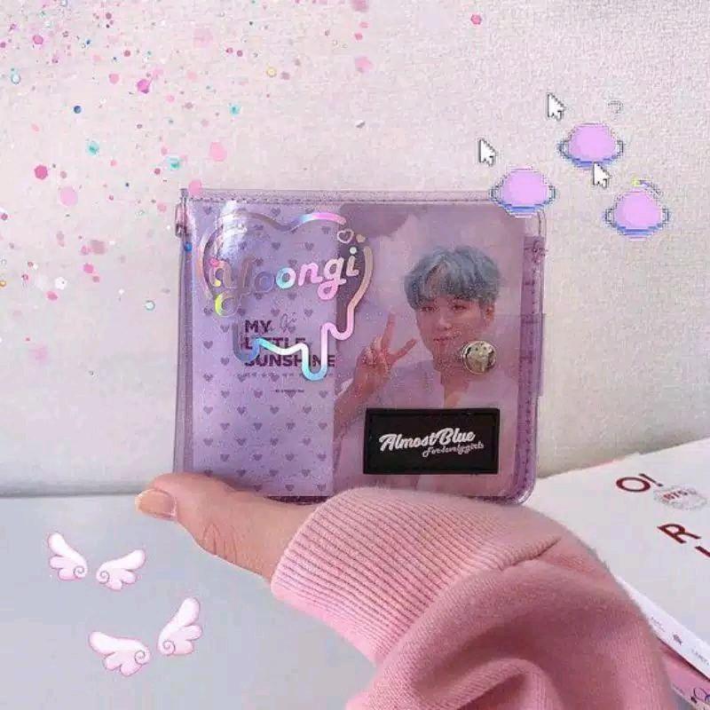 Dompet lipat pvc transparan korea lucu koin kpop anime bts 3