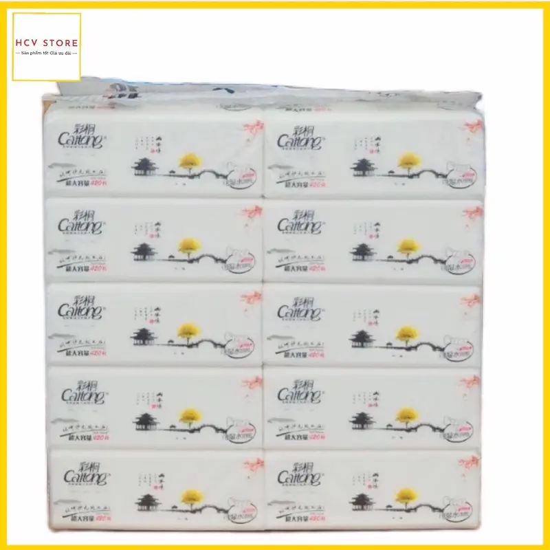 [4 Bịch_40 gói] CAITONG 4200 tờ 1 bịch, chỉ có 320.000 đồng, Giấy rút đa năng, Giấy ăn cao cấp 2
