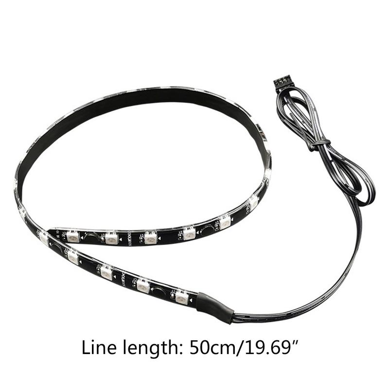 Product Introduction of Coolmoon LED Strip Lights 1.3ft for for PC Computer Backlight 40cm Magnetic RGB LED Strip Lamp 4pin/5V ARGB+1.6ft Cable 0