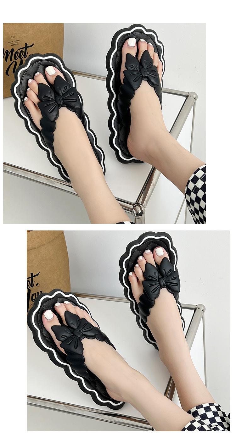 Product Introduction of Summer lace slippers, flip flops, fairy style, sweet and elegant, wearing bow shaped flip flops on the beach, cool slippers Walking Shoes Footwear Women Girl Shoes Comfort Sandal Decor Weight 7