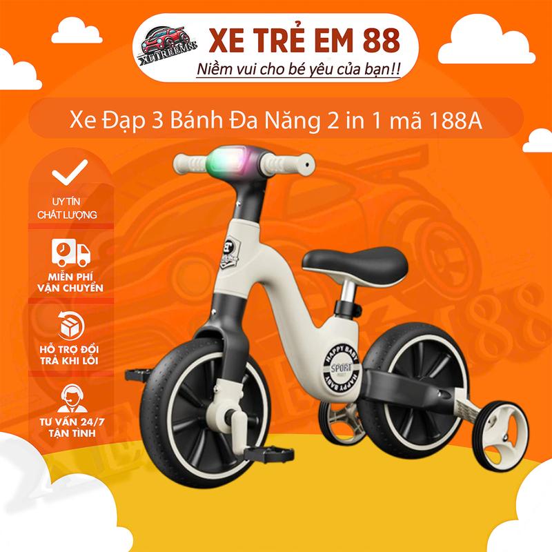 Xe Đạp 3 Bánh Đa Năng 2 in 1 Cho Bé Yêu Hàng KPT  Đồ Chơi mã 188 người chân chòi dap gai bóp