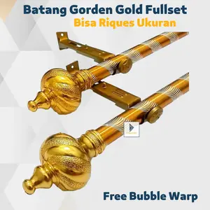BESI GORDEN GOLD FULLSET / BATANG GORDEN / TIANG GORDEN 30 -200 CM DENGAN TIANG DAN TUTUP