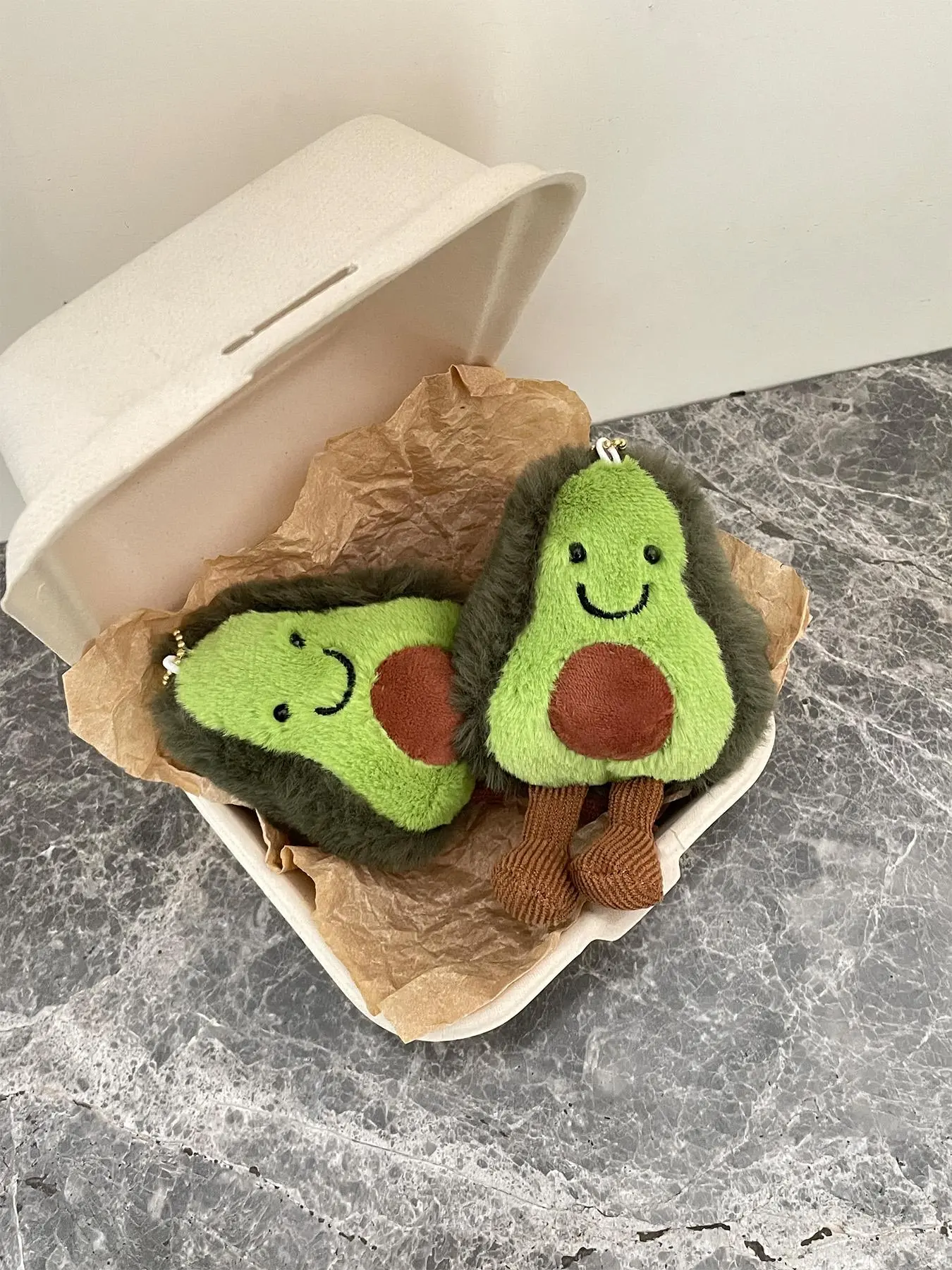 Cute Avocado Design Plush  Pendant, Soft Plush Toy Charm, Bag Decoration for Women & Men, Birthday Gift, Room Decoration Accessories