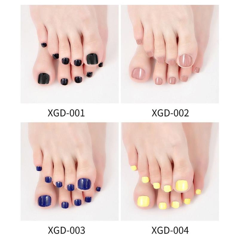 Product Introduction of New Fashion Toe Nail Sticker Polish Tips Easy To Wear Adhesive Toenail Nail Art Nail Wraps Strips Manicure for Women 11