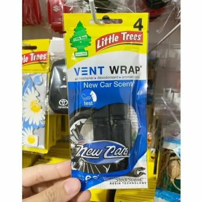 Parfum Mobil Little Trees Vent Wrap 4 Pcs Original Cepit Kisi Kisi AC Pengharum Pewangi Mobil Vanilla Black Ice New Car 2